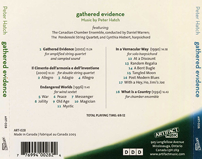Cynthia Hiebert CD Gathered Evidence tray out